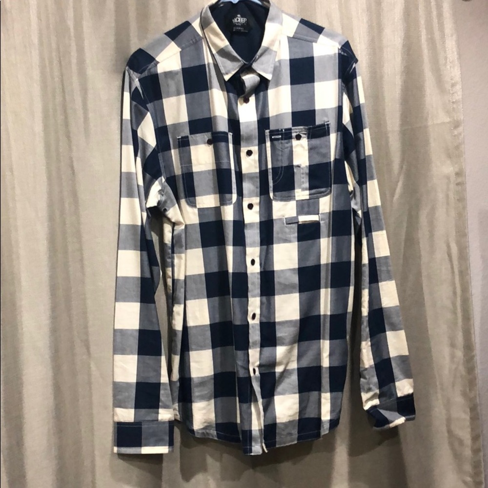 XL Blue 10 Deep Long Sleeve Button Up